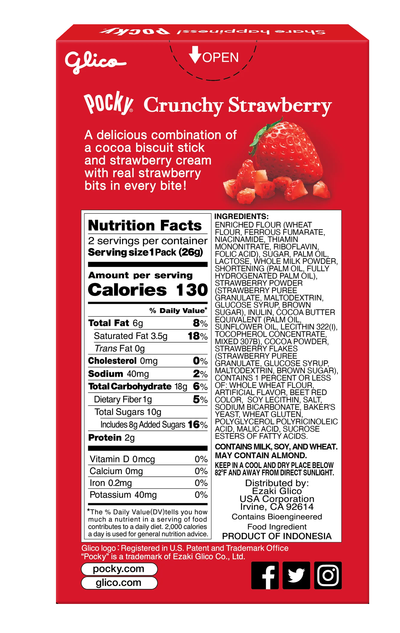 Pocky Crunchy Strawberry 1.79 oz - Image 2